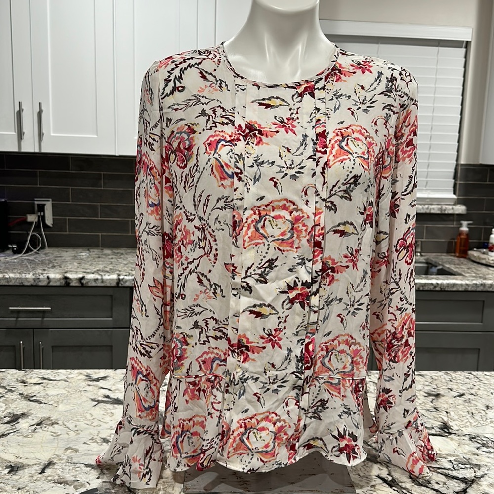 Banana Republic L/S Pleated Blouse